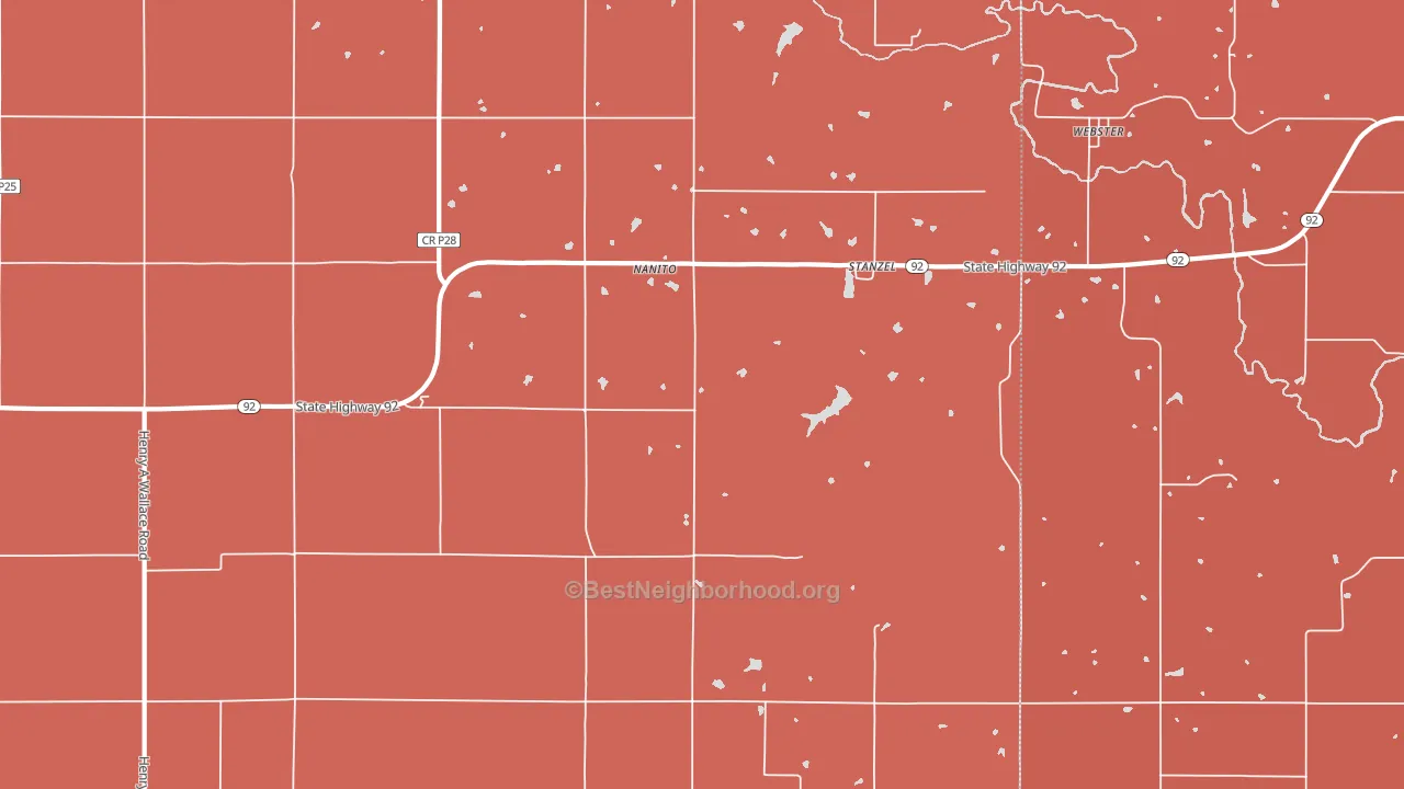 Stanzel, IA block-group political-lean map