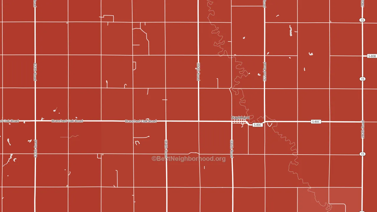 Staplehurst, NE block-group political-lean map