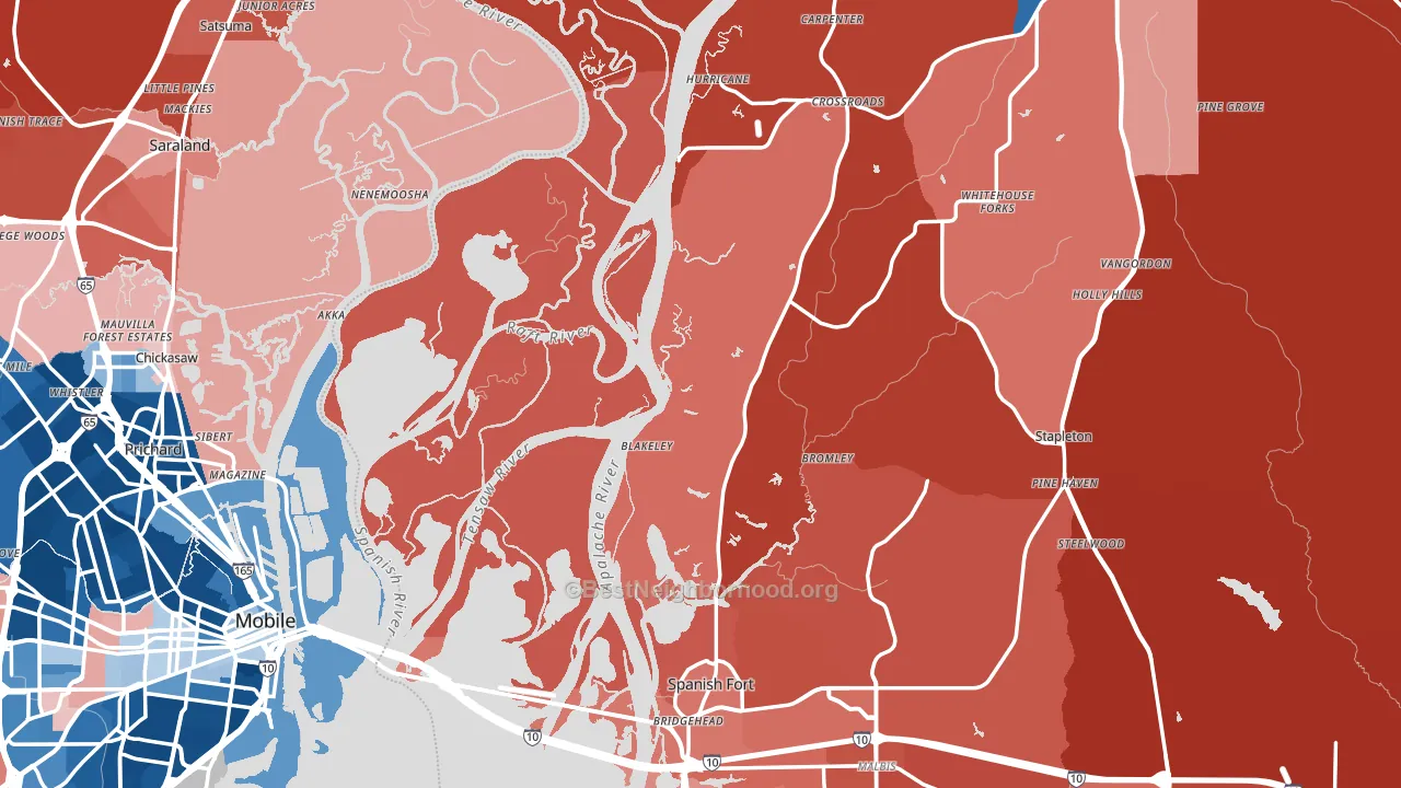 Stapleton, AL block-group political-lean map