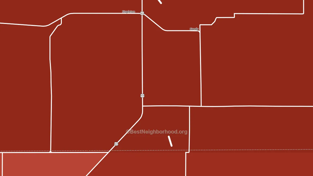 Stapleton, NE block-group political-lean map