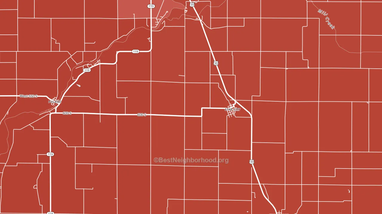 Star City, IN block-group political-lean map
