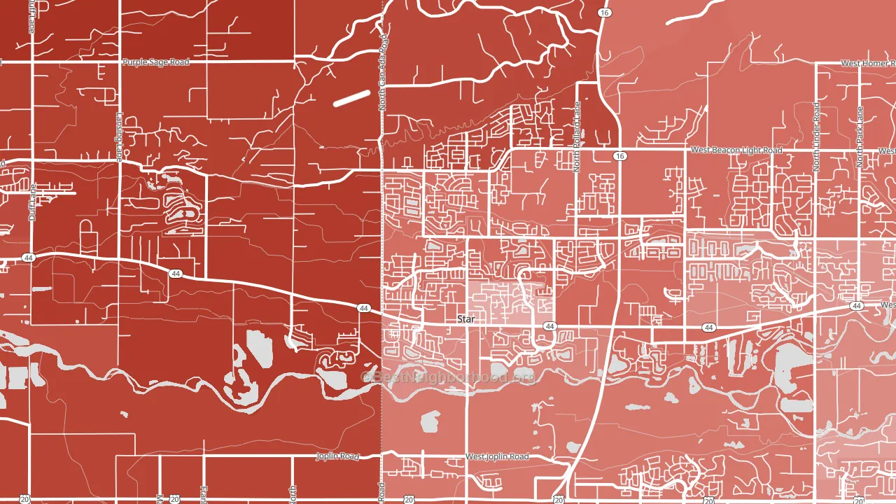 Star, ID block-group political-lean map