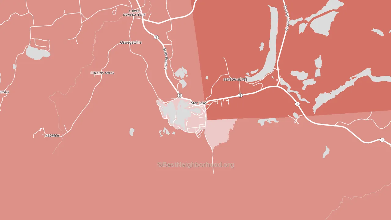 Star Lake, NY block-group political-lean map
