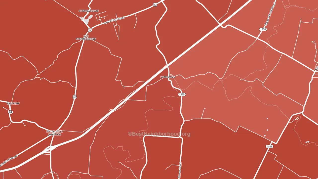 Star Mills, KY block-group political-lean map