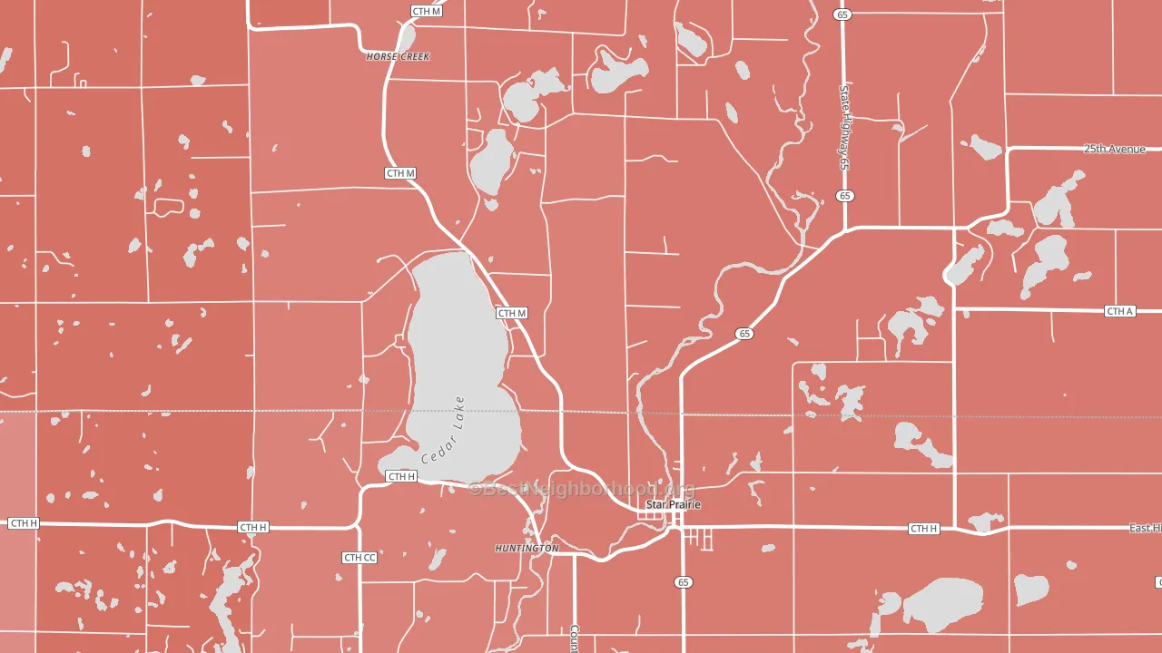 Star Prairie, WI block-group political-lean map