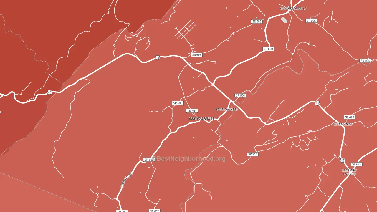 Star Tannery, VA block-group political-lean map