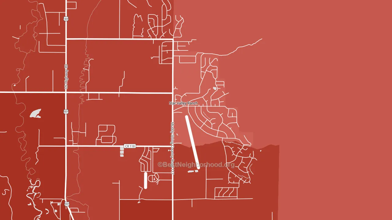 Star Valley Ranch, WY block-group political-lean map
