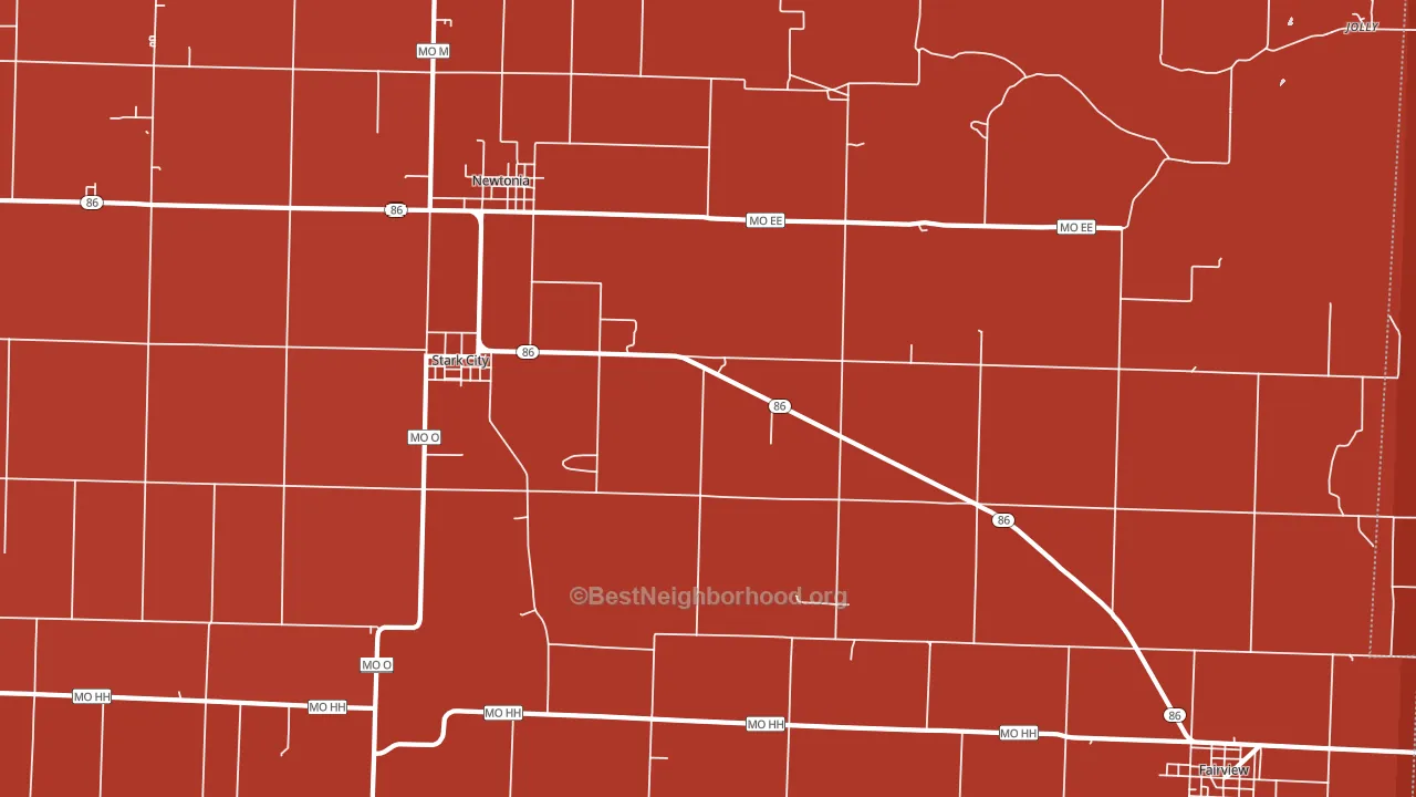 Stark City, MO block-group political-lean map