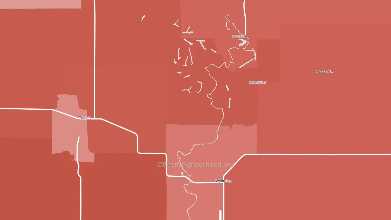 Stark County, IL block-group political-lean map