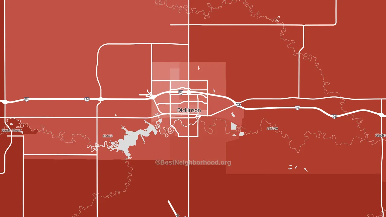 Stark County, ND block-group political-lean map