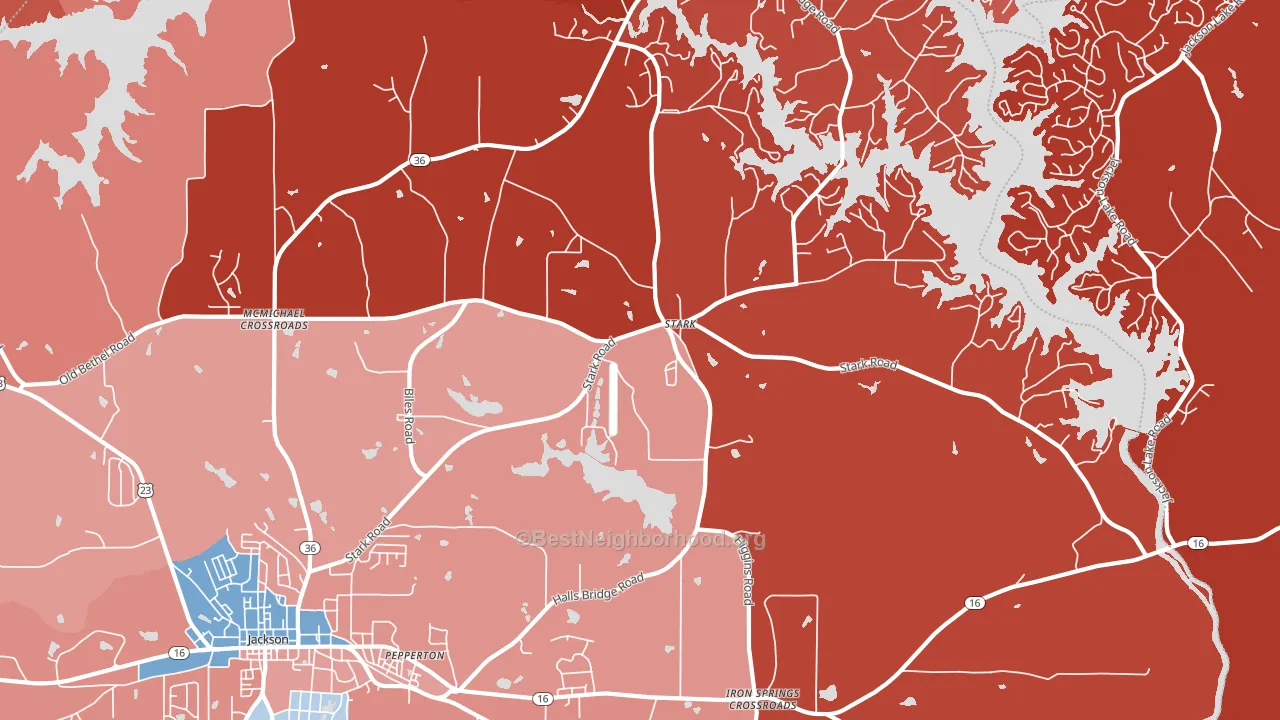 Stark, GA block-group political-lean map
