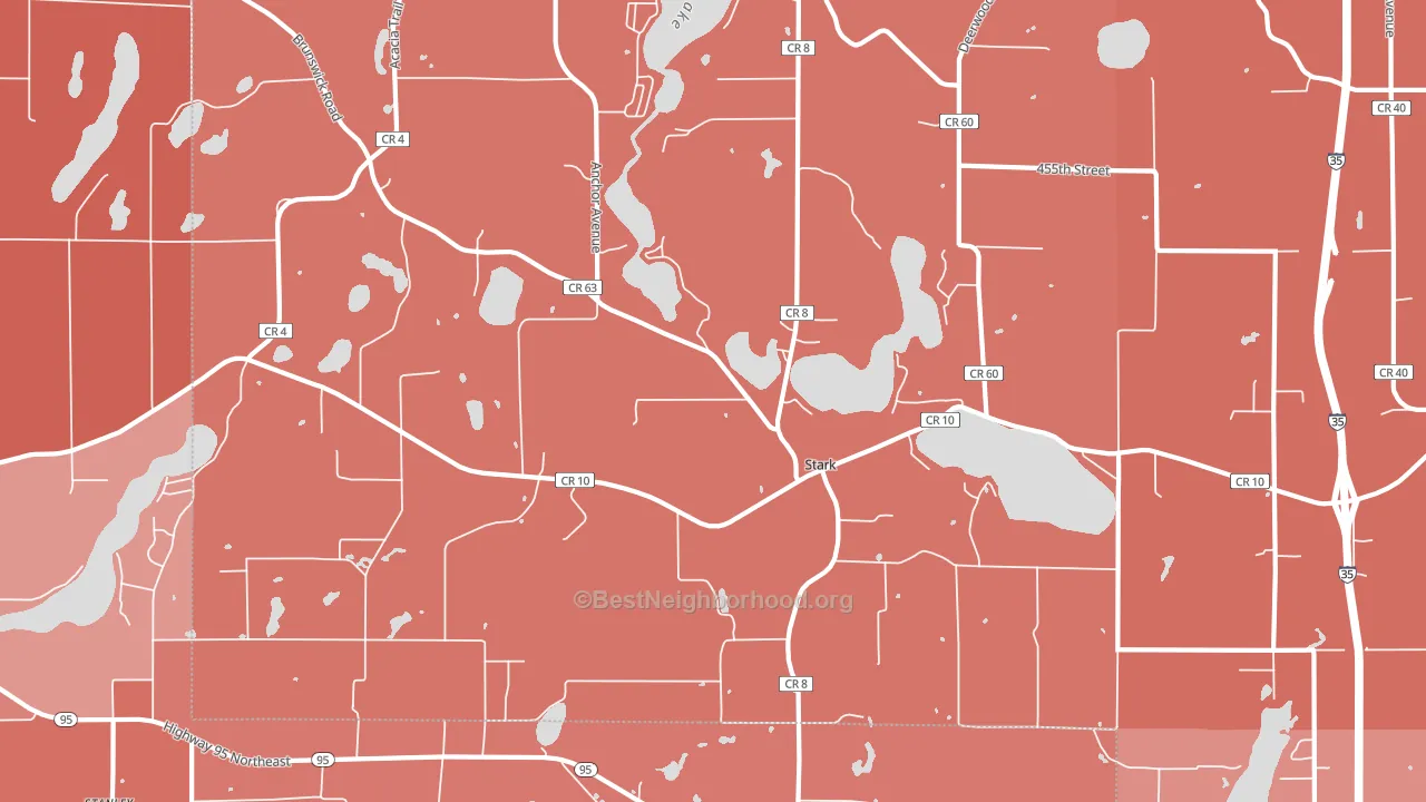 Stark, MN block-group political-lean map