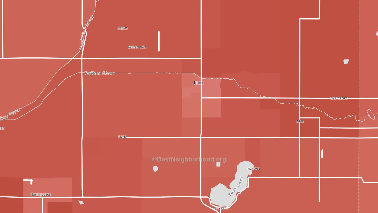 Starke County, IN block-group political-lean map
