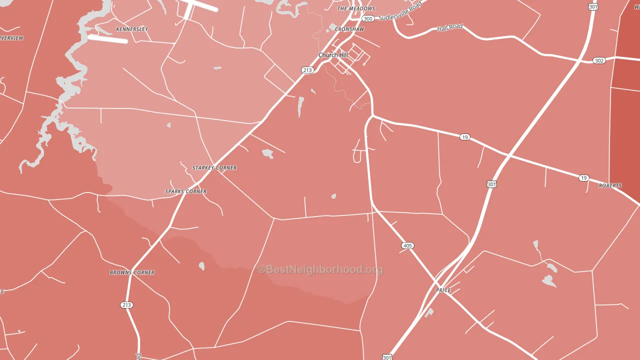 Starkey Corner, MD block-group political-lean map