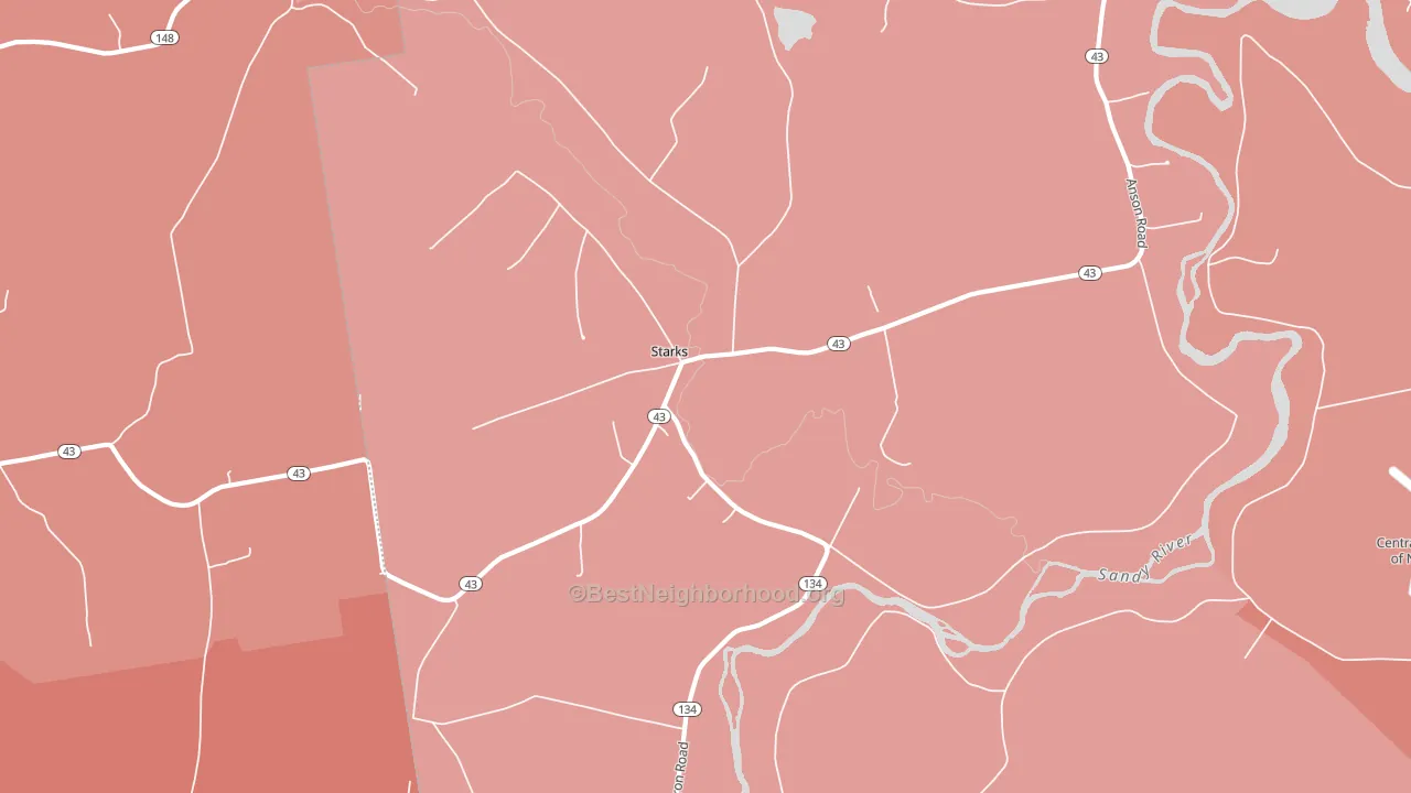 Starks, ME block-group political-lean map