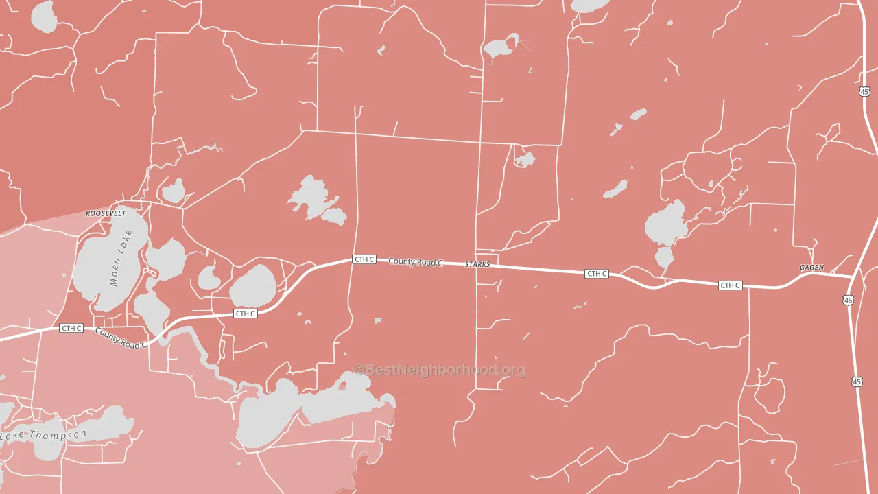 Starks, WI block-group political-lean map