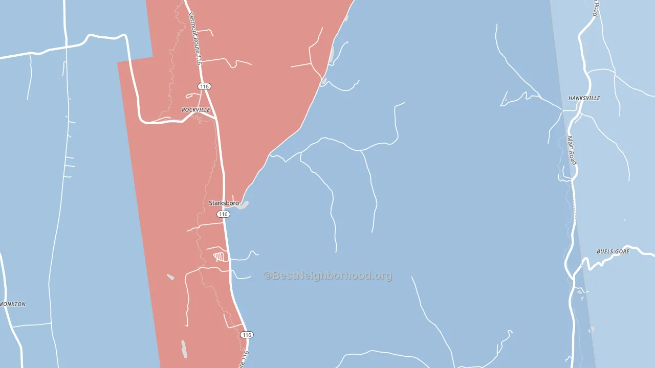 Starksboro, VT block-group political-lean map