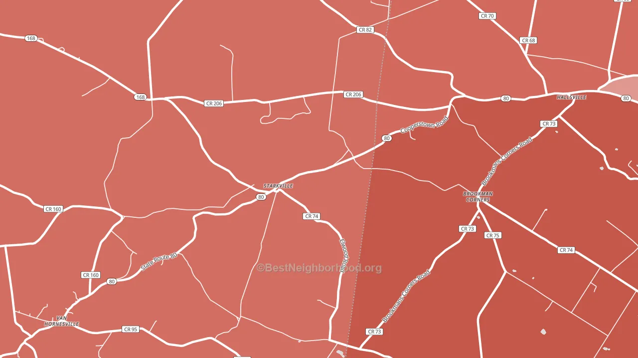 Starkville, NY block-group political-lean map