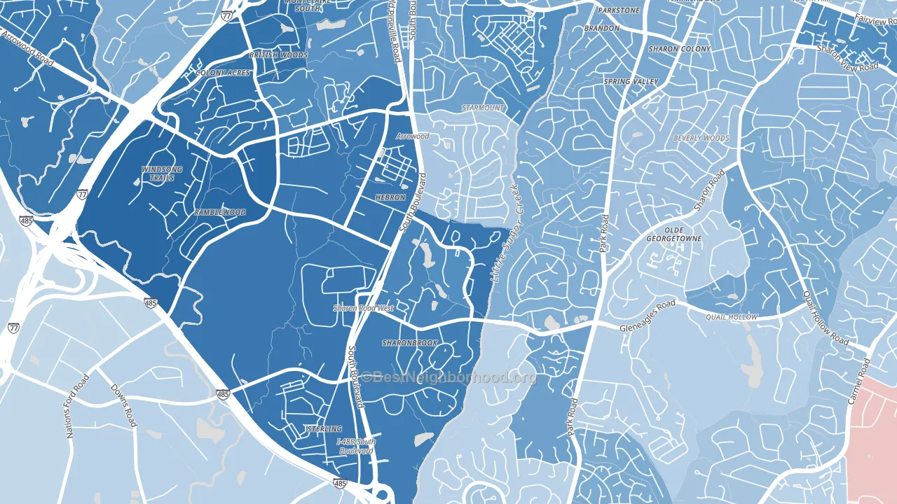 Starmount Forest-Charlotte, Charlotte, NC block-group political-lean map