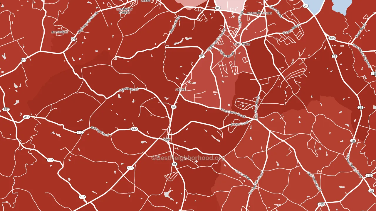 Starr, SC block-group political-lean map