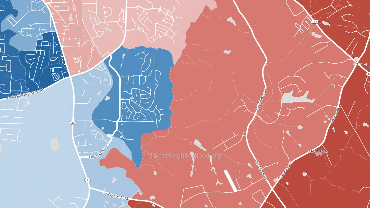 Starrsville, GA block-group political-lean map