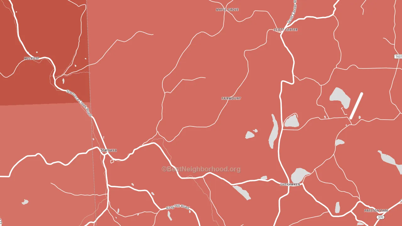 Starrucca, PA block-group political-lean map