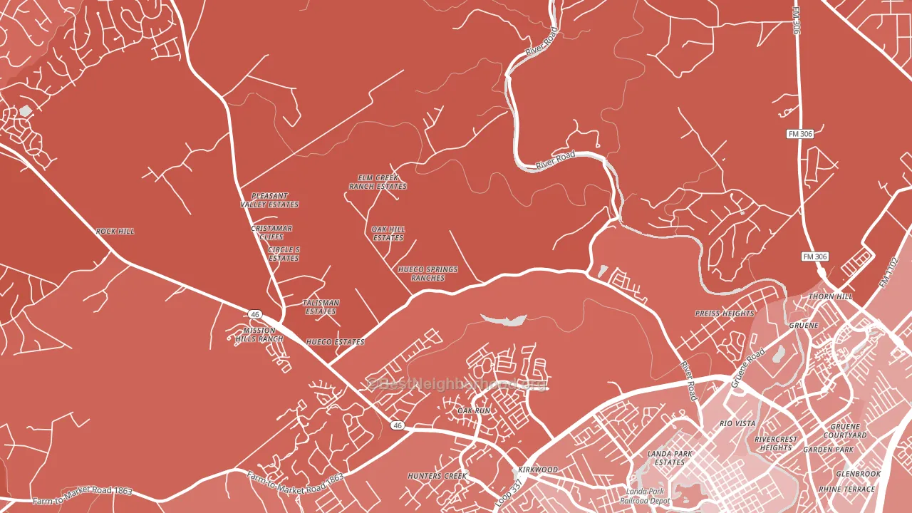 Startzville, TX block-group political-lean map