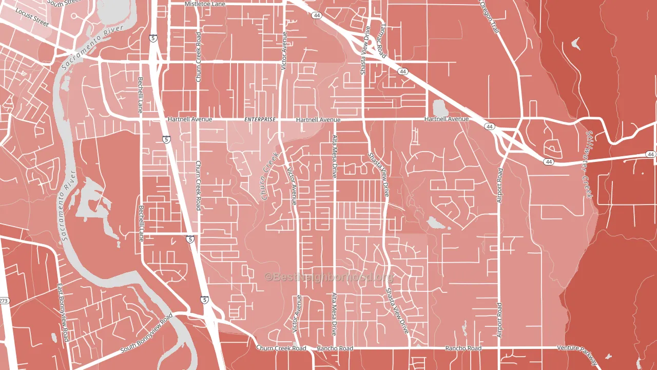 Starview, Redding, CA block-group political-lean map
