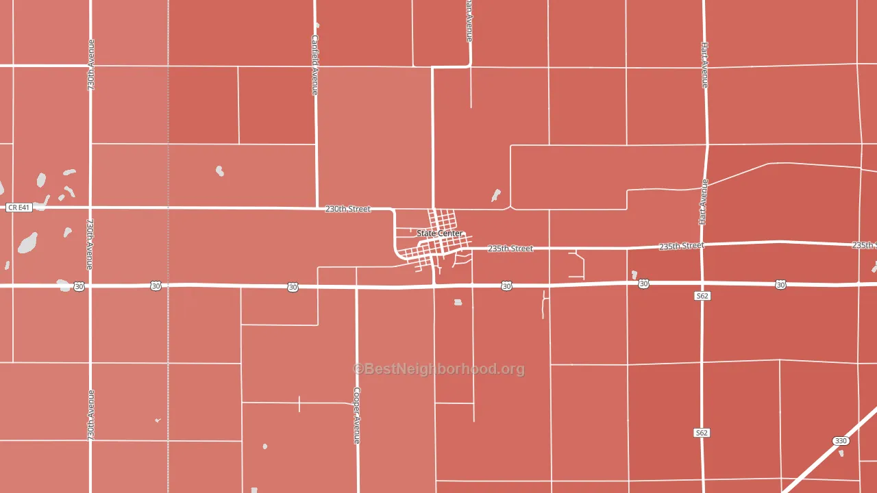 State Center, IA block-group political-lean map