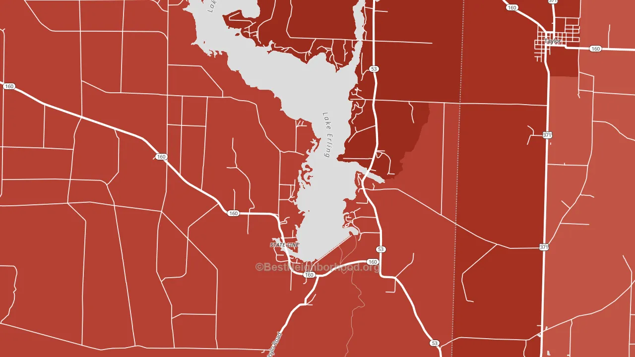 State Line, AR block-group political-lean map