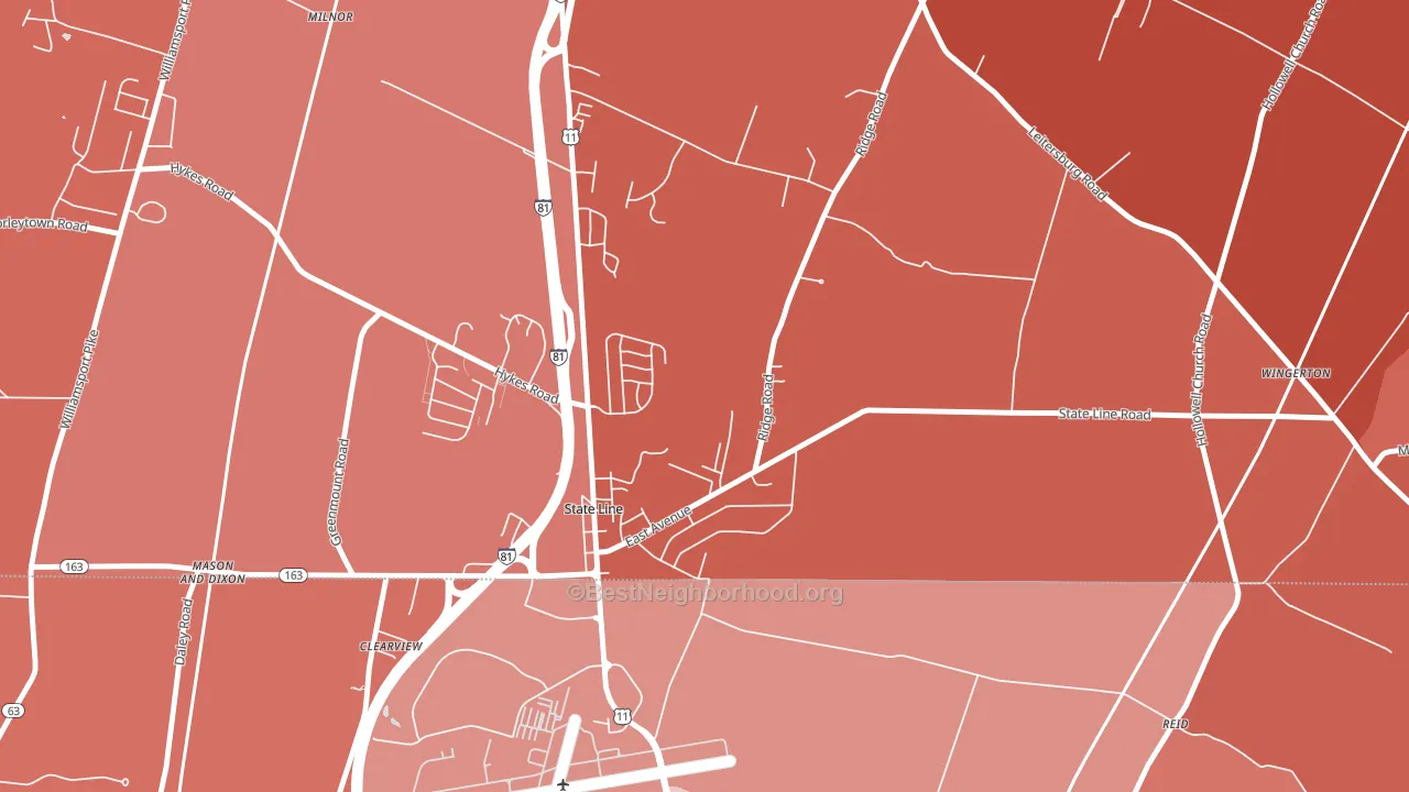 State Line, PA block-group political-lean map