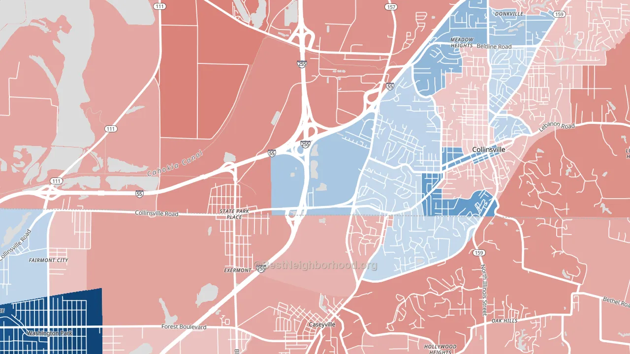 State Park Place, IL block-group political-lean map
