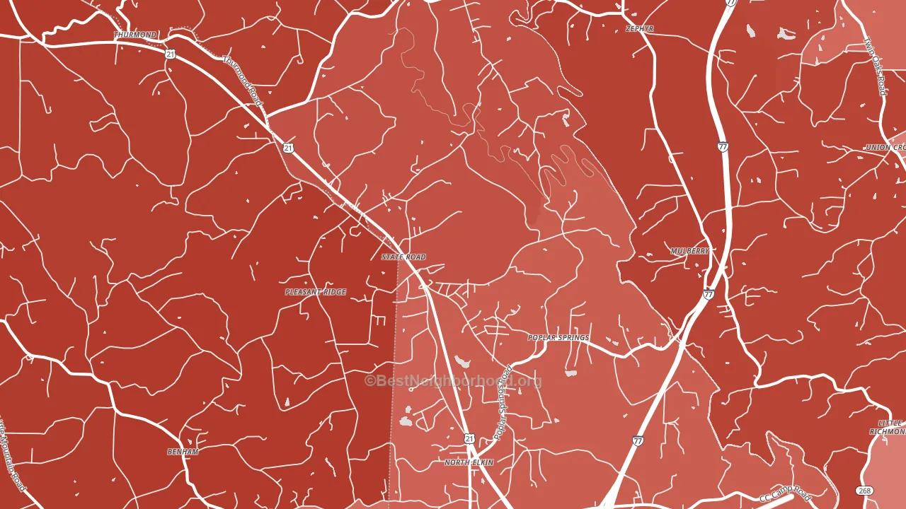 State Road, NC block-group political-lean map