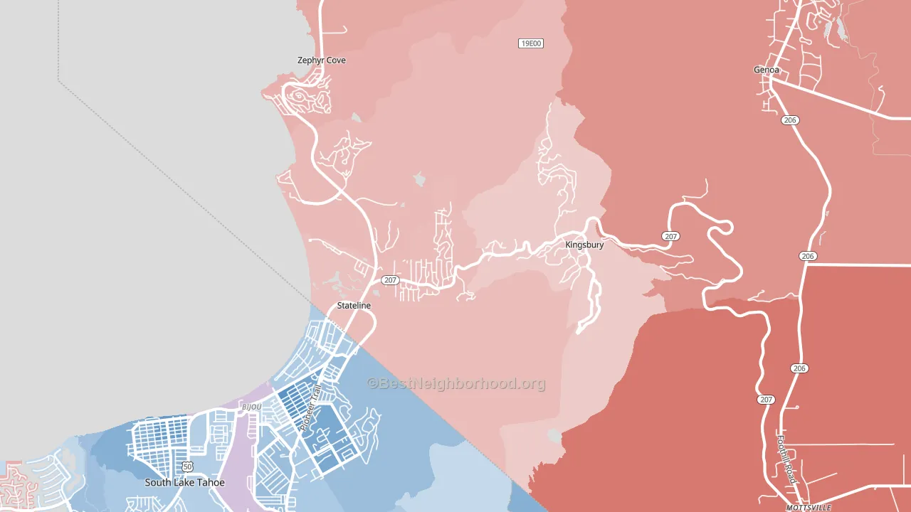 Stateline, NV block-group political-lean map