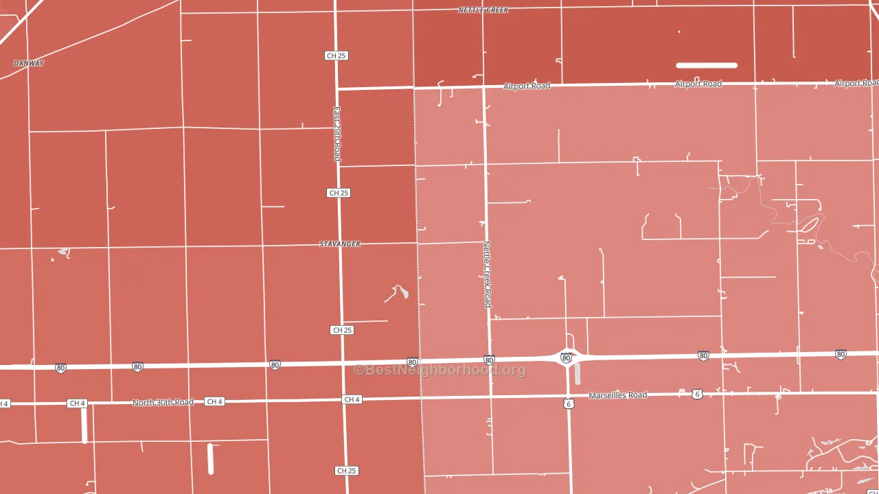 Stavanger, IL block-group political-lean map
