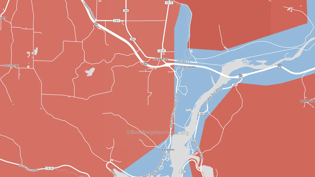 Steamburg, NY block-group political-lean map