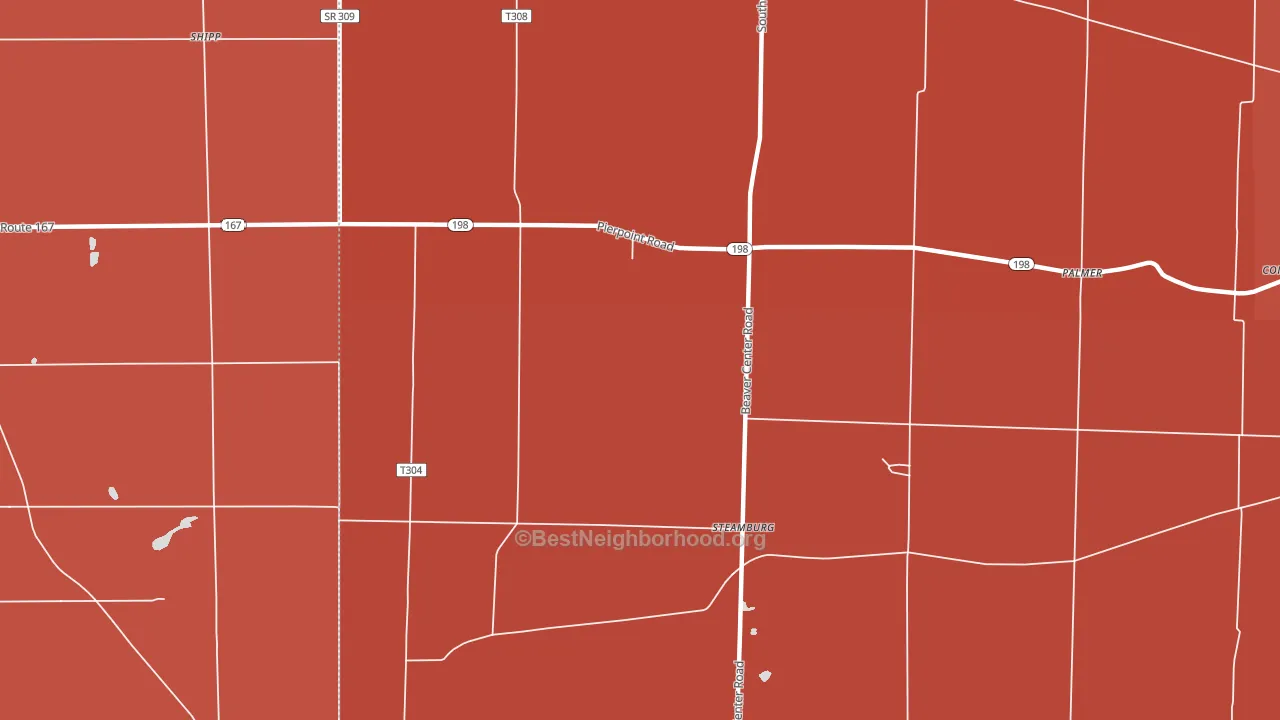 Steamburg, PA block-group political-lean map