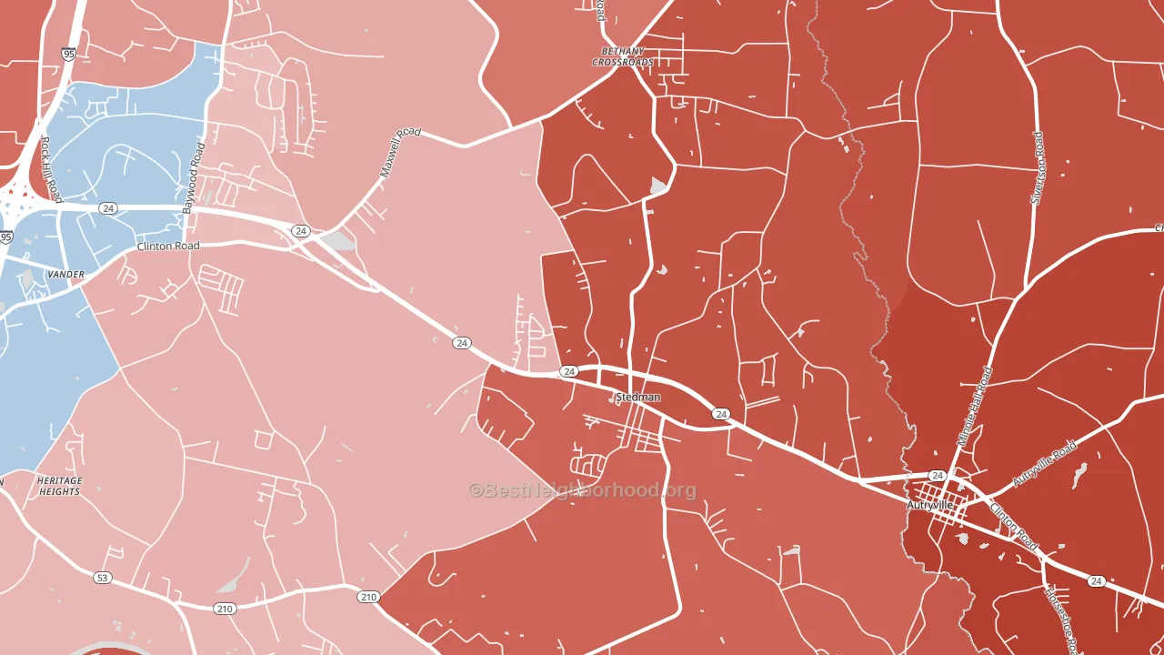 Stedman, NC block-group political-lean map