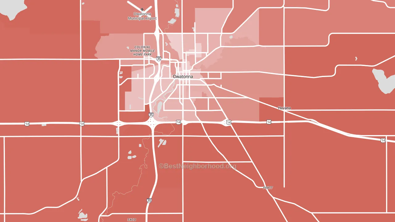 Steele County, MN block-group political-lean map