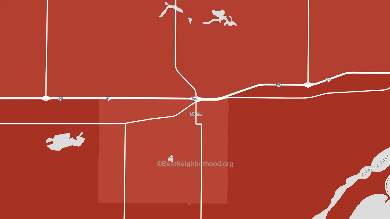 Steele, ND block-group political-lean map