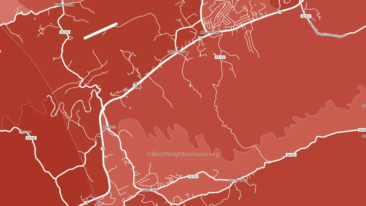 Steeleburg, VA block-group political-lean map