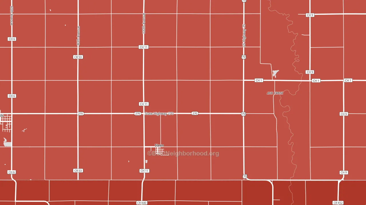 Steen, MN block-group political-lean map