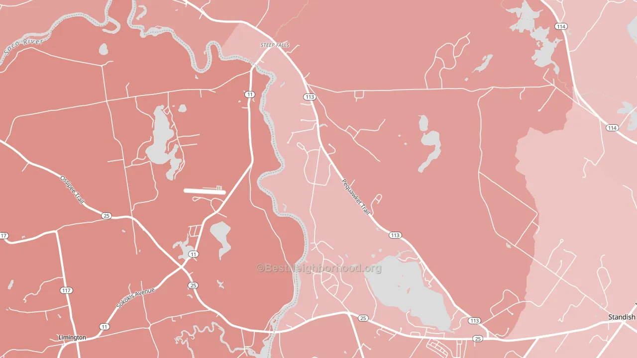 Steep Falls, ME block-group political-lean map