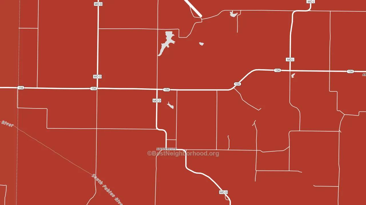 Steffenville, MO block-group political-lean map