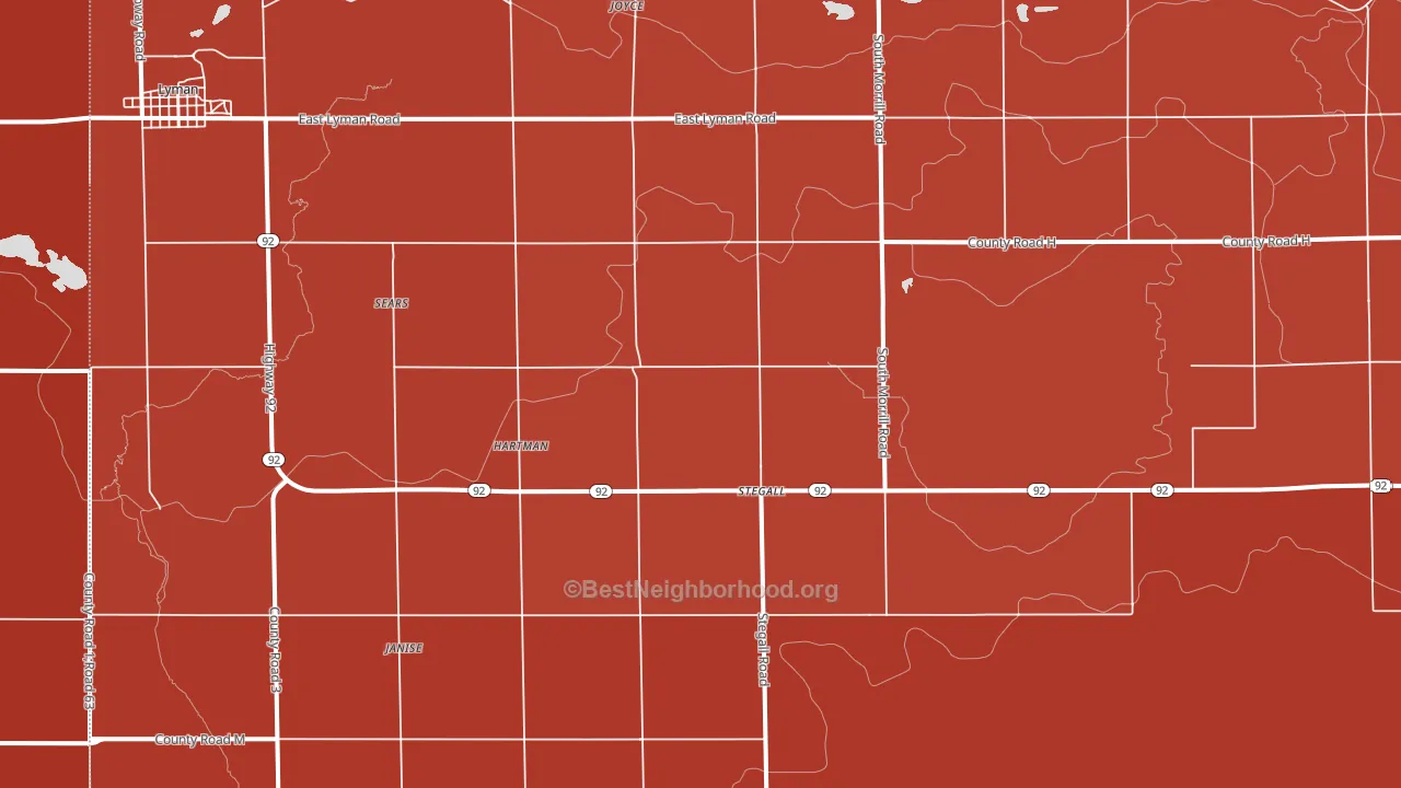 Stegall, NE block-group political-lean map