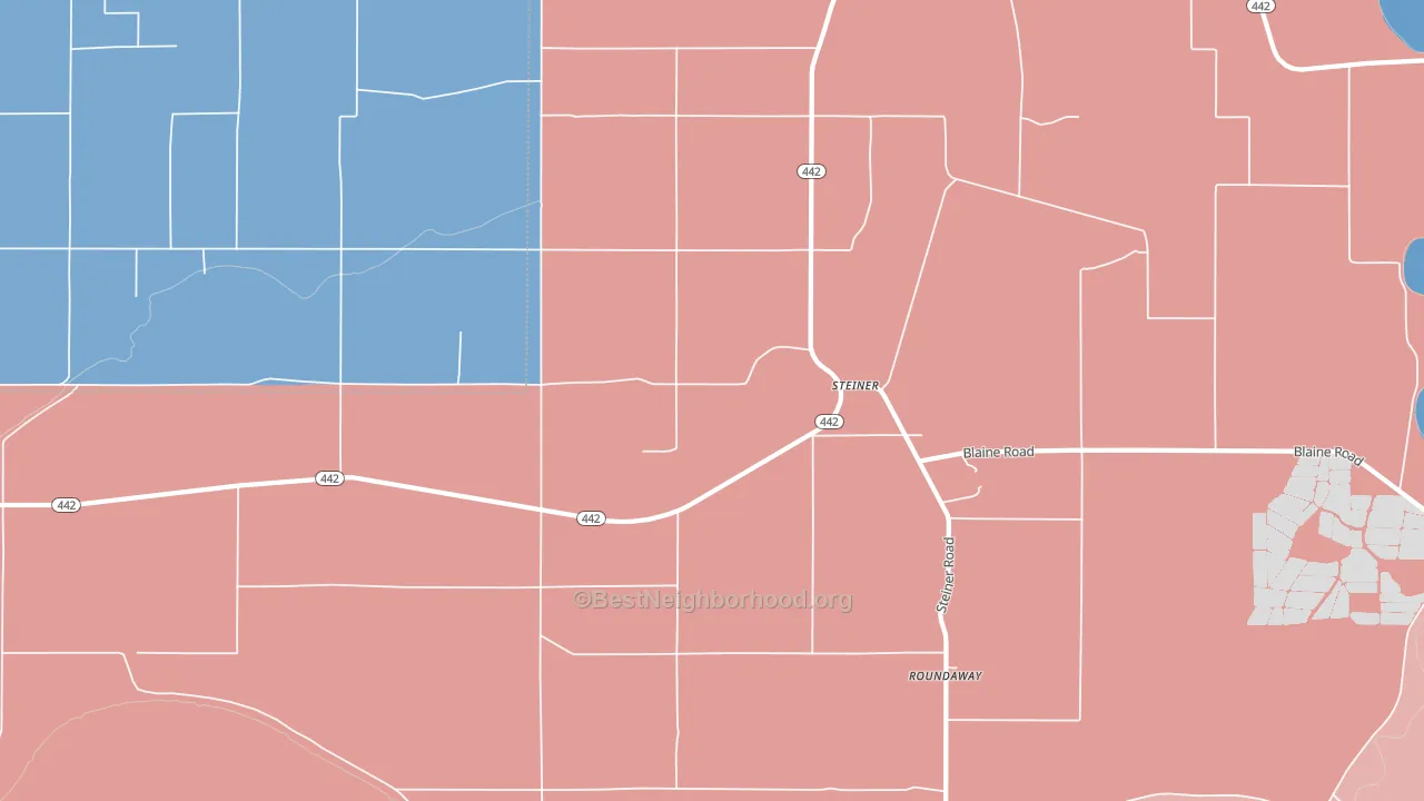 Steiner, MS block-group political-lean map