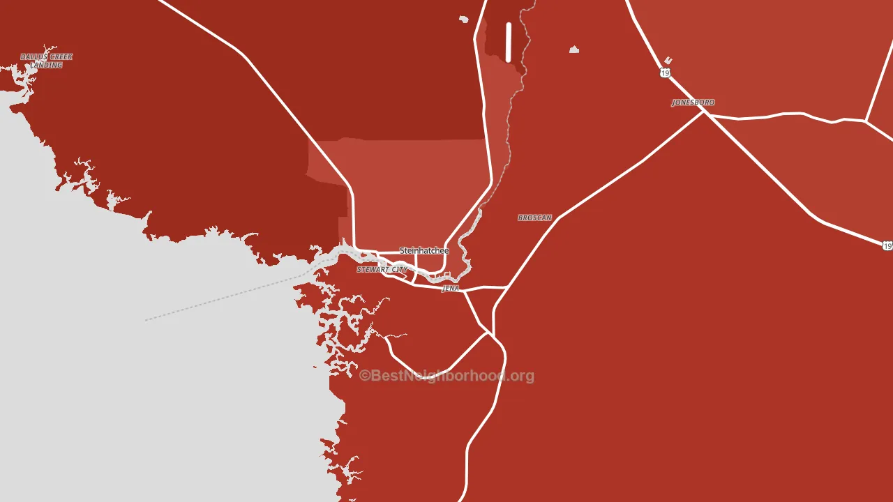 Steinhatchee, FL block-group political-lean map