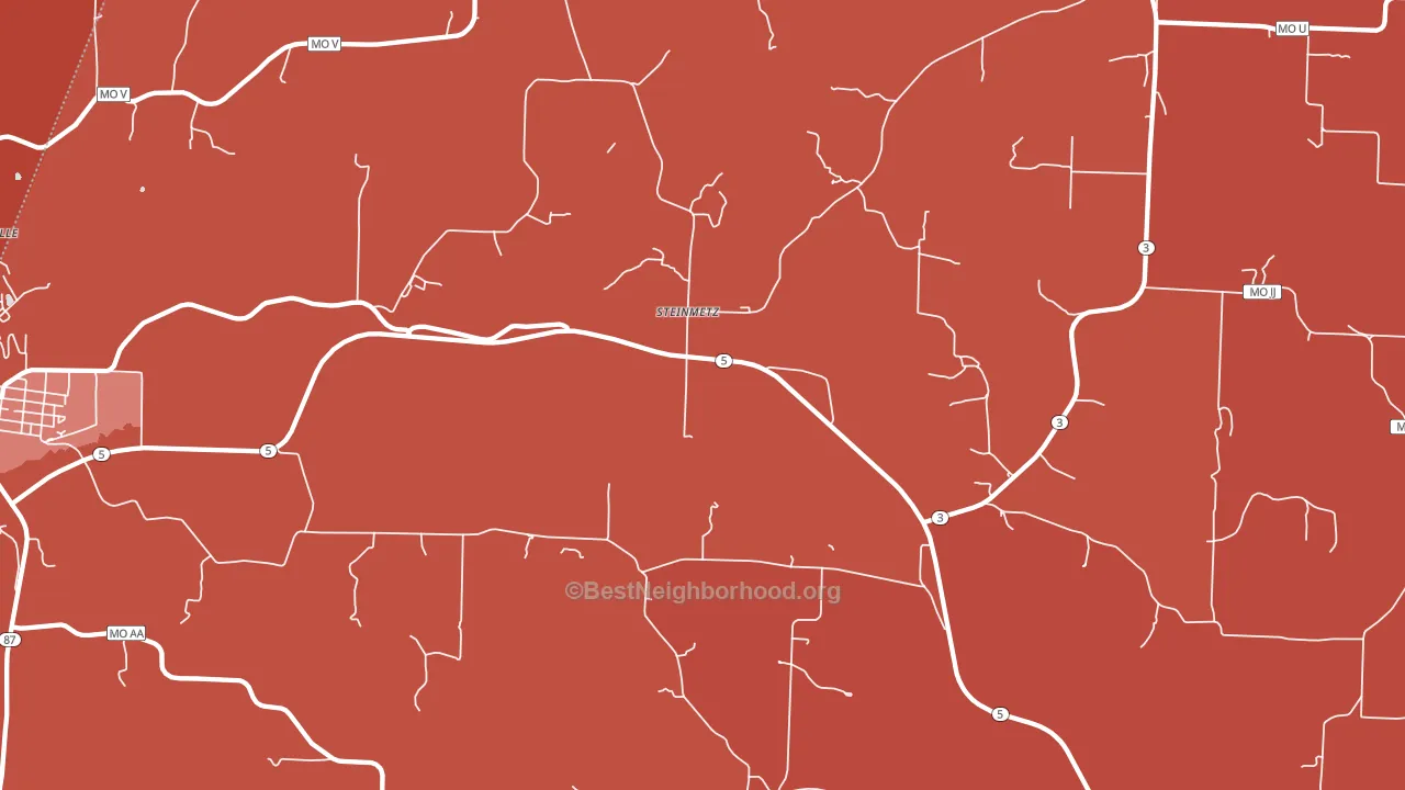 Steinmetz, MO block-group political-lean map