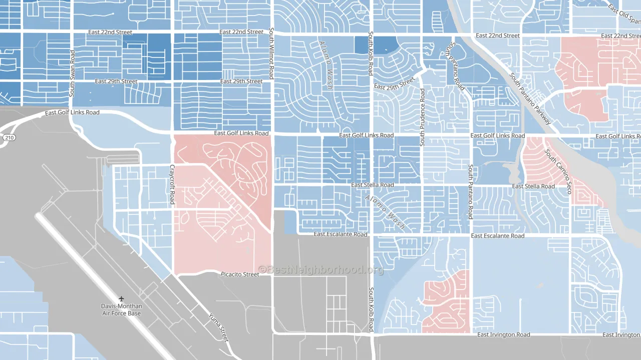 Stella Mann, Tucson, AZ block-group political-lean map