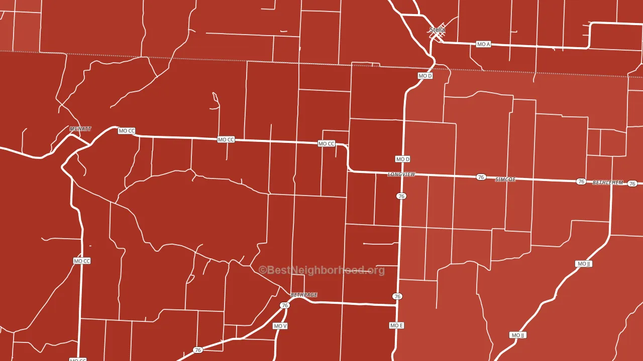 Stella, MO block-group political-lean map